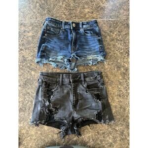 Womens American Eagle Distressed Lot Of 2 Size 2 Next Level Stretch/super Stretc